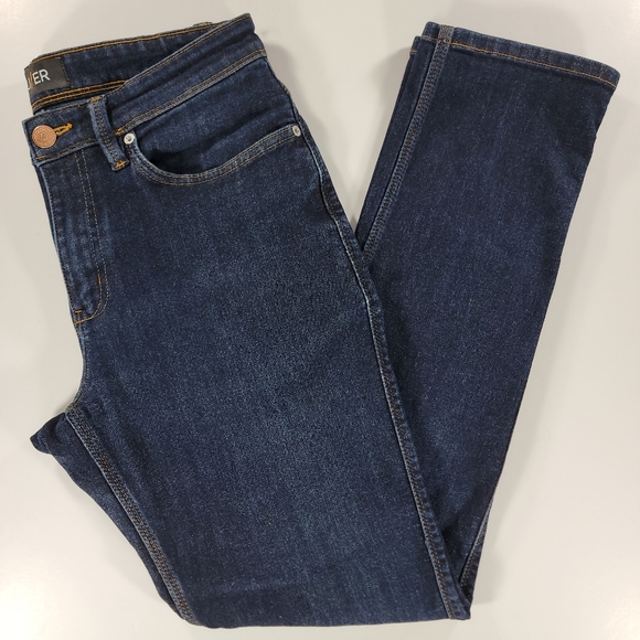 DUER Jeans L2X Relaxed Taper Mens 32x32 Dark Blue Coolmax Denim Stretch Pants - Picture 1 of 15